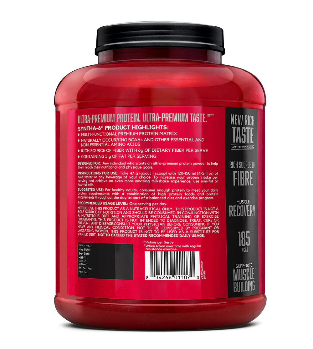 BSN Syntha 6 Protein Powder - 5 lbs, 2.27 kg (Chocolate Milkshake), Ultra Premium Protein Matrix (Whey Protein, Micellar Casein), for Muscle Recovery. - Image 8