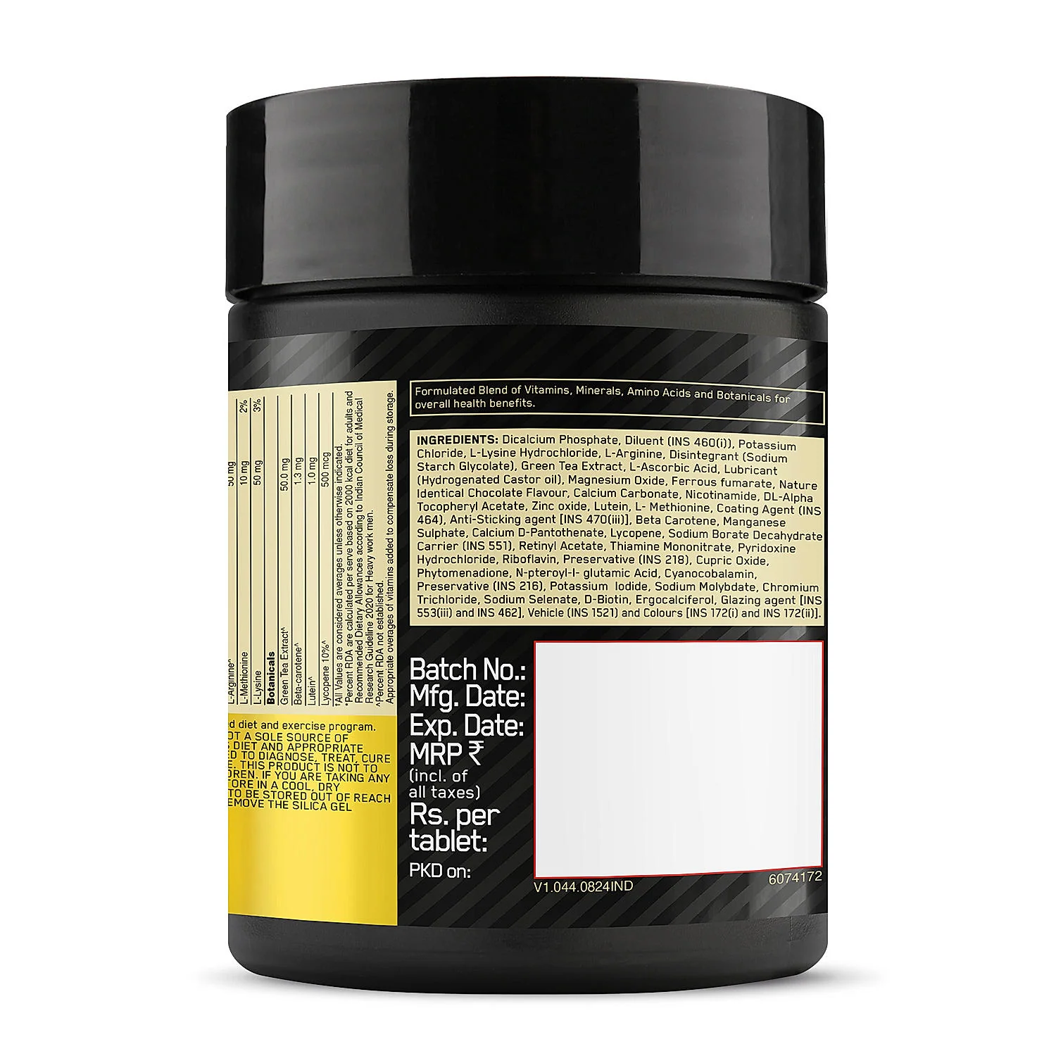 Multivitamin for MEN- 60 Tablets, 26 Vitamins & Minerals, Amino Acids & Anti-Oxidants - Image 7