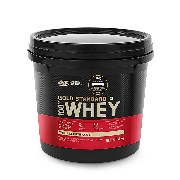 Gold Standard 100% Whey Protein Powder  Vanilla Ice Cream 4 kg + Multivitamin for MEN- 60 Tablets + Zinc Magnesium Aspartate (ZMA) - 60 Capsules + Fish Oil - 60 Capsules - Image 3
