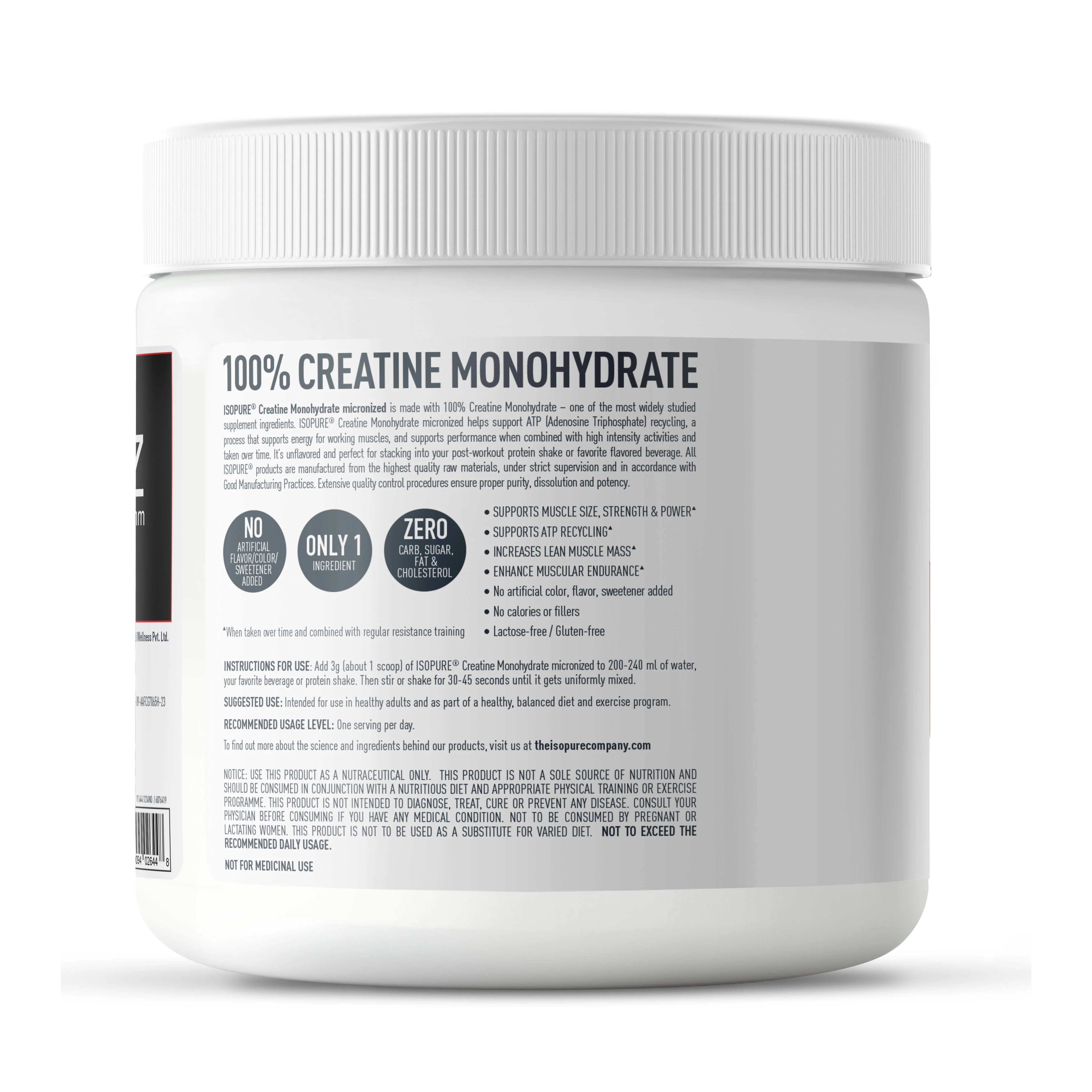 Isopure 2 kg Chocolate + Isopure 100% Creatine Monohydrate Micronized, 250g - Image 20