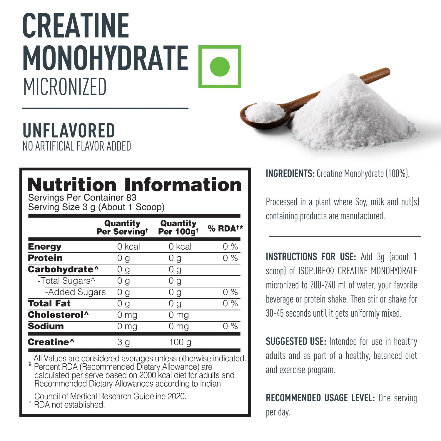 Isopure 2 kg Chocolate + Isopure 100% Creatine Monohydrate Micronized, 250g - Image 22