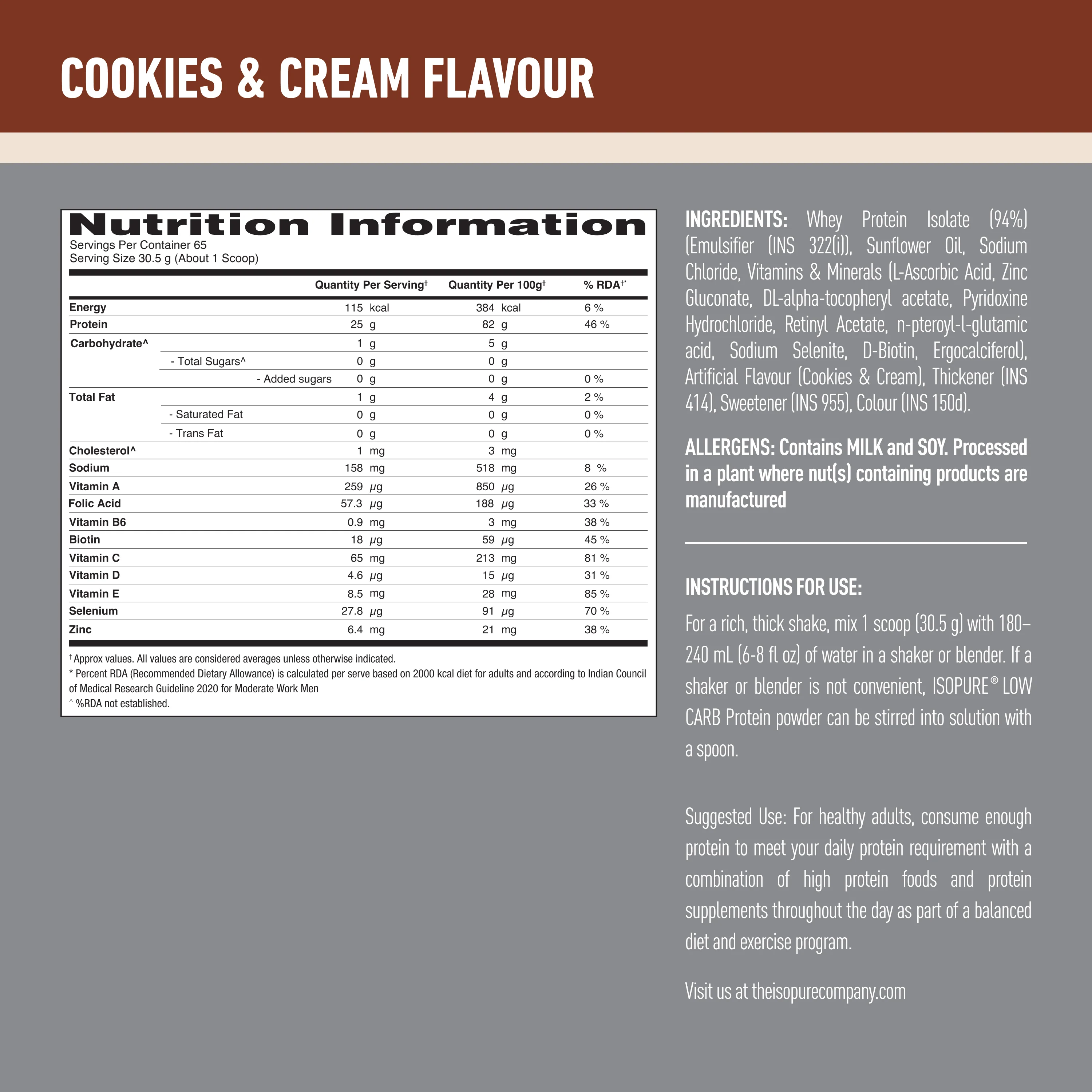 Isopure 2 kg Cookies & Cream + Isopure 100% Creatine Monohydrate Micronized, 250g - Image 11
