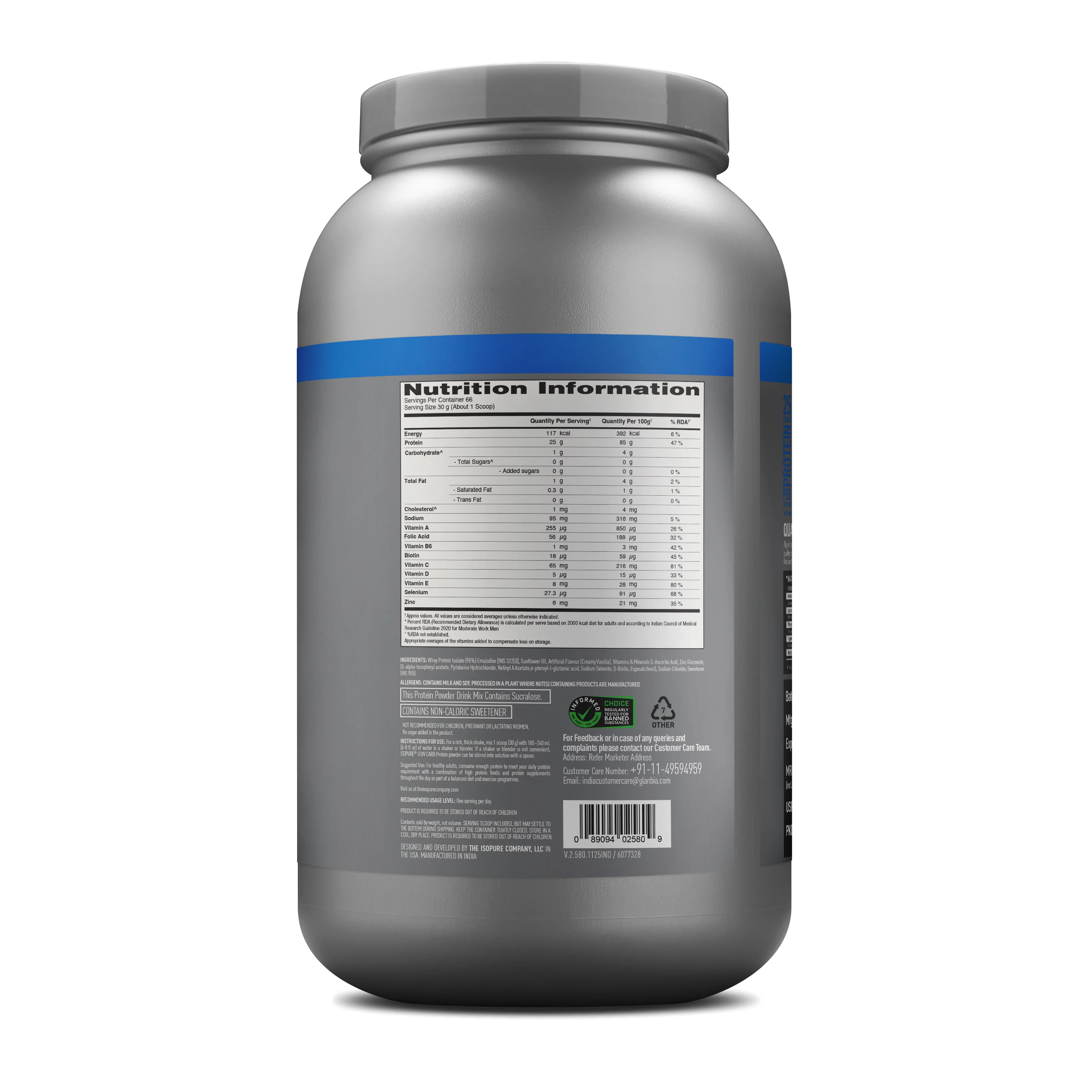 Isopure 2 kg Creamy Vanilla + Isopure 100% Creatine Monohydrate Micronized, 250g - Image 10