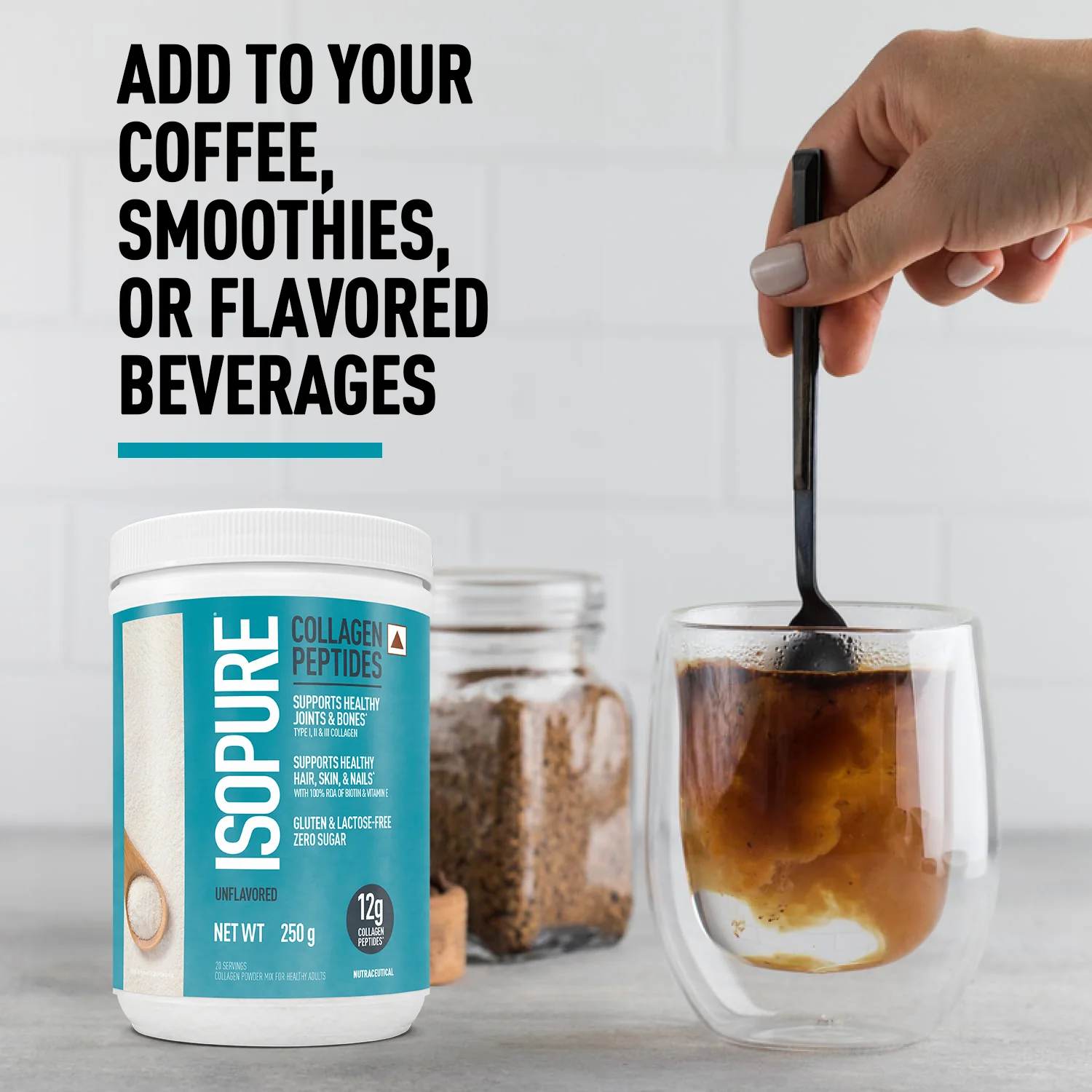 Isopure Low Carb Whey Protein Isolate Powder | Dutch Chocolate | 1 Kg + Isopure Collagen Peptides (12g/serve) with Type I,II & III Collagen (Unflavoured)- 250g - Image 19