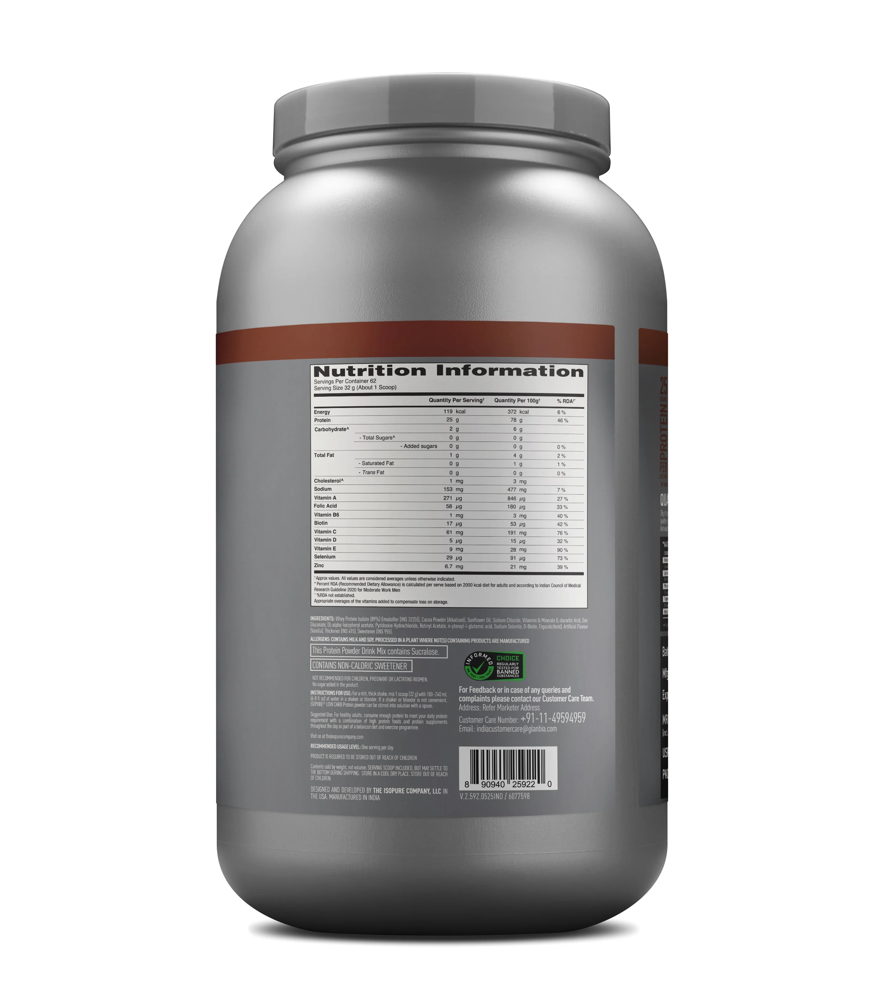 Isopure Whey Protein Isolate Powder with Vitamins for Immune Support - 2kg (Dutch Chocolate) - Image 10