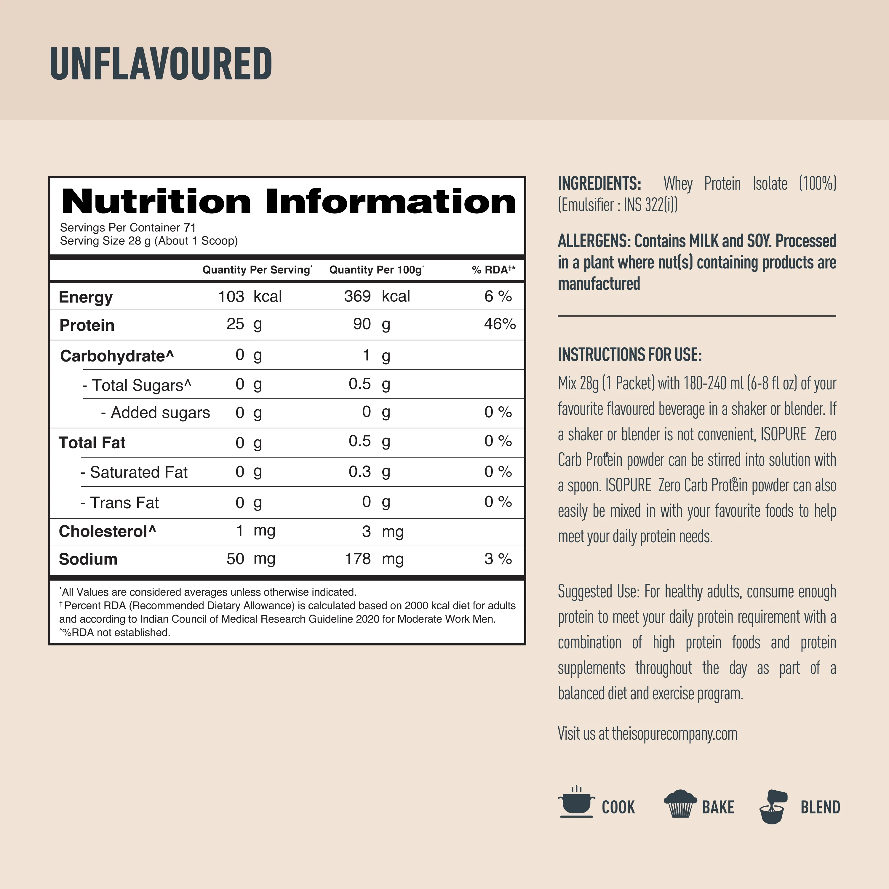 Isopure Zero Carb Protein 2 kg (Unflavoured) - Image 10