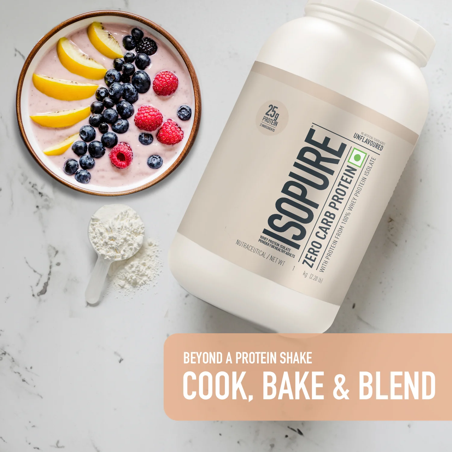 Isopure Zero Carb Protein 1 kg / 2.2 lbs (Unflavoured) - Image 8
