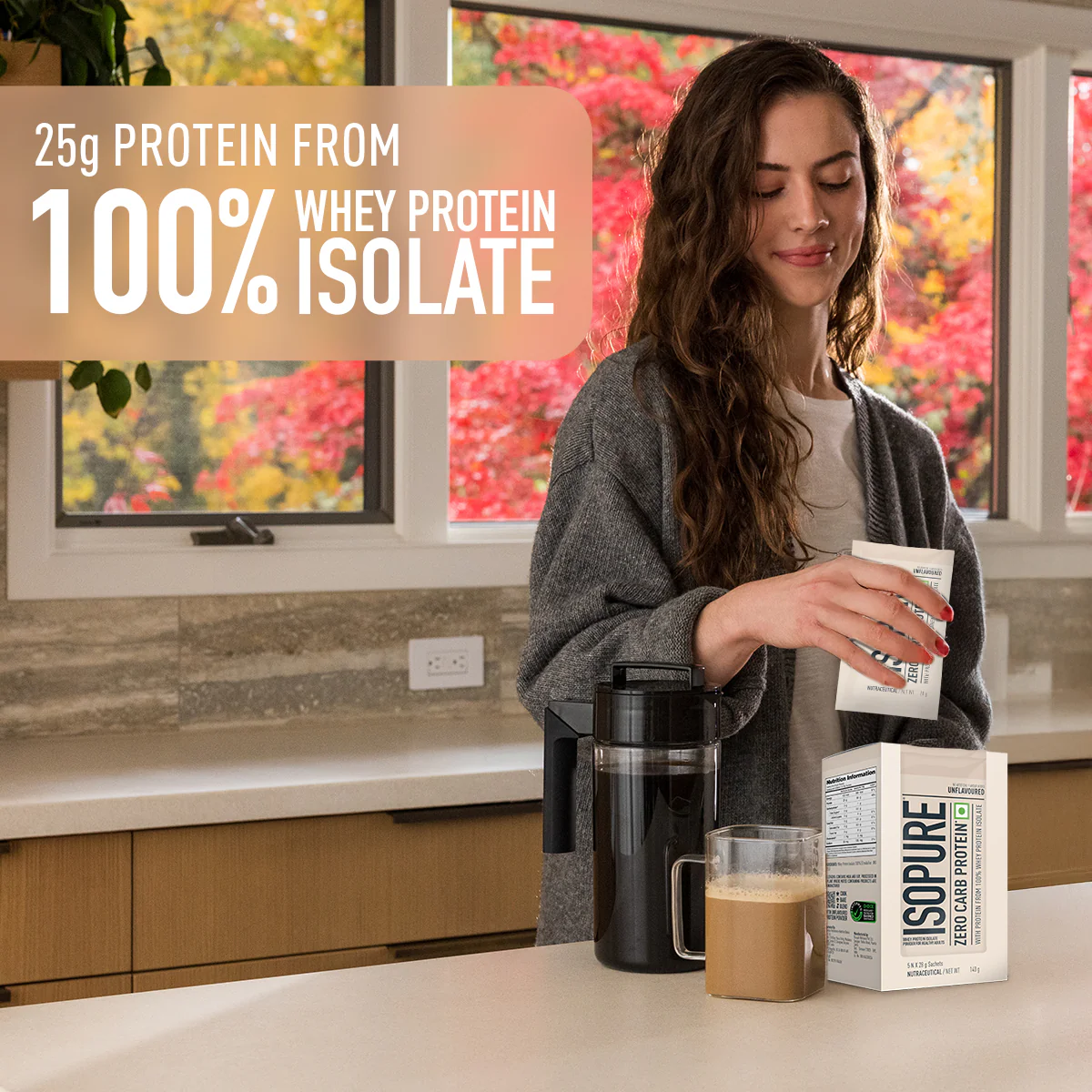 Isopure Zero Carb Unflavored Whey Isolate Protein Powder- Pack of 5 single serve sachets - Image 4