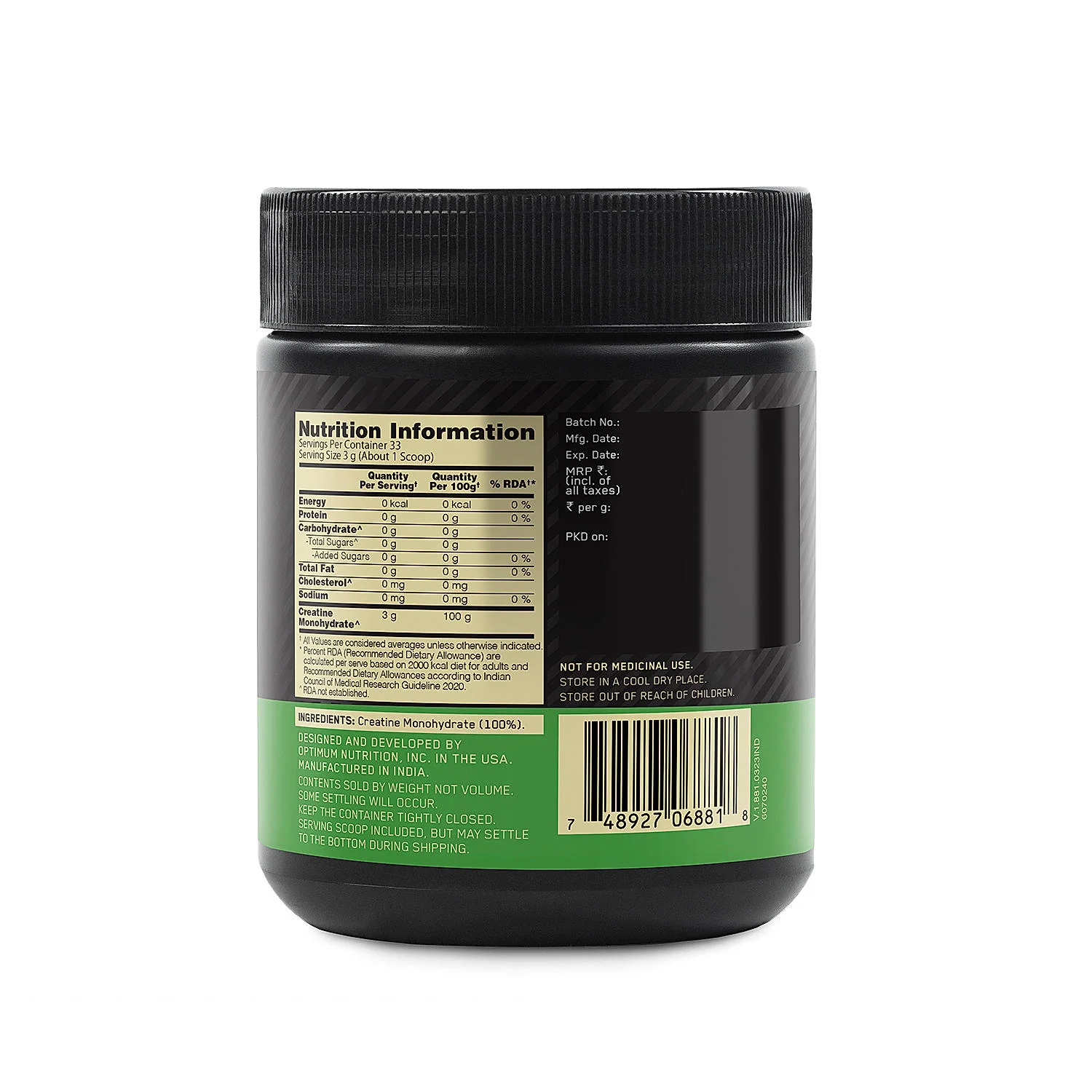 Micronized Creatine Powder | Unflavoured | 100 g + Multivitamin for MEN- 60 Tablets - Image 6