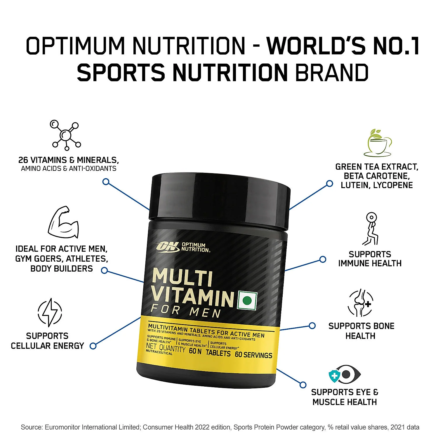 Micronized Creatine Powder | Unflavoured | 100 g + Multivitamin for MEN- 60 Tablets - Image 9