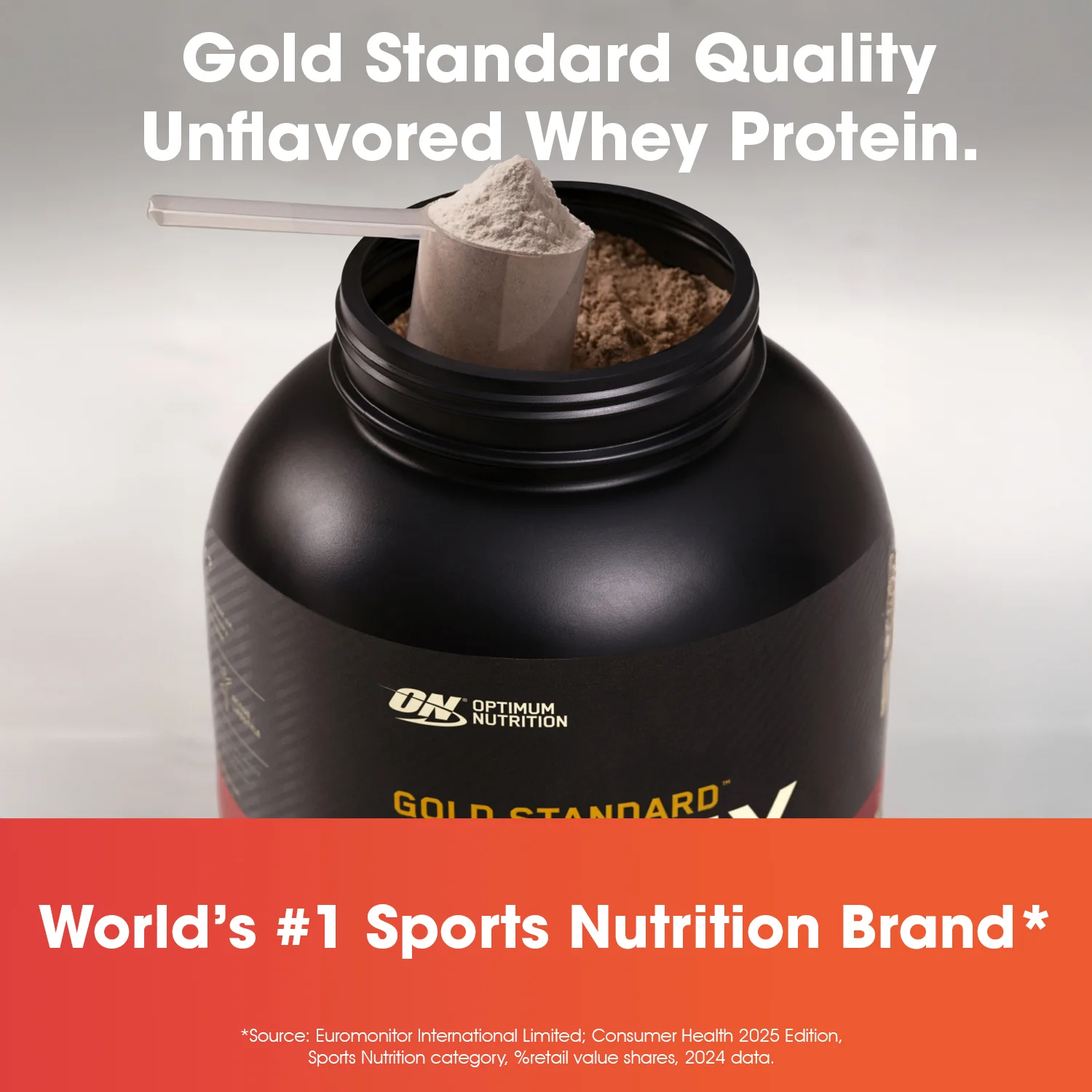 Unflavoured Optimum Nutrition (ON) Gold Standard 100% Whey Protein Powder - 2 lb, 907 g - Image 11